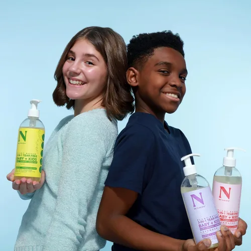 Vista 6 de Dr. Natural Jabón 3 en 1 para bebés y niños sin lágrimas, jabón y champú para bebés de la cabeza a los pies, gel de baño hidratante para piel