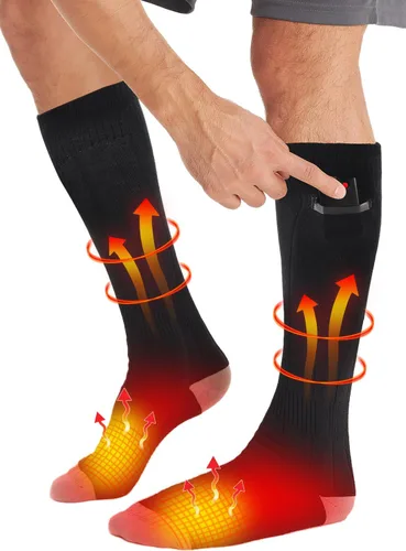 Vista 6 de Calcetines térmicos para hombres, calcetines térmicos con batería, calcetines de calefacción eléctrica para hombres y mujeres, para montar al aire