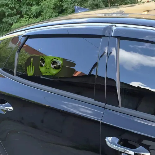 Vista 7 de 2 calcomanías divertidas de vinilo 3D para parachoques de automóvil, calcomanías autoadhesivas de doble cara para autos, ventanas, parachoques