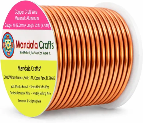 Vista 12 de Mandala Crafts - Alambre de aluminio anodizado de calibre 22 para hacer joyas - 137.2 m de alambre flexible surtido y coloreado - Doble para bonsái