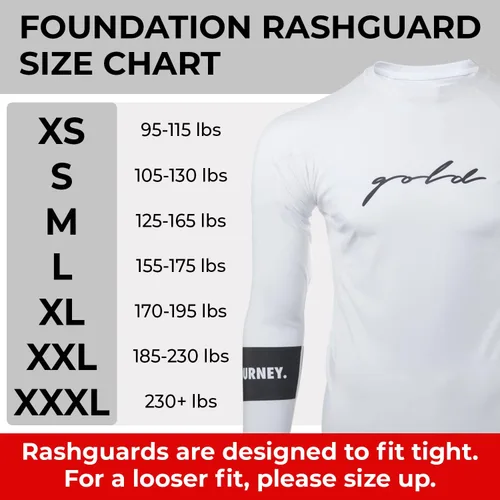 Vista 2 de Gold BJJ Foundation Rash Guard - Rashguard de Jiu Jitsu sin Gi y Gi