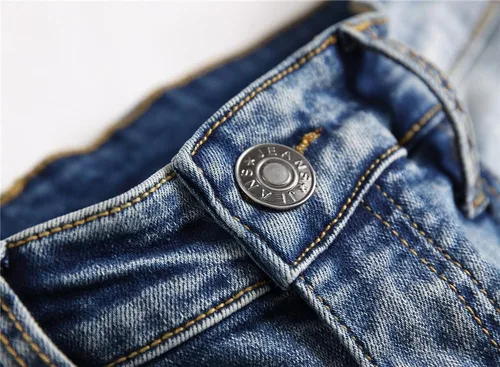Vista 6 de AITITIA Jeans de corte recto lavado con cremallera para hombre