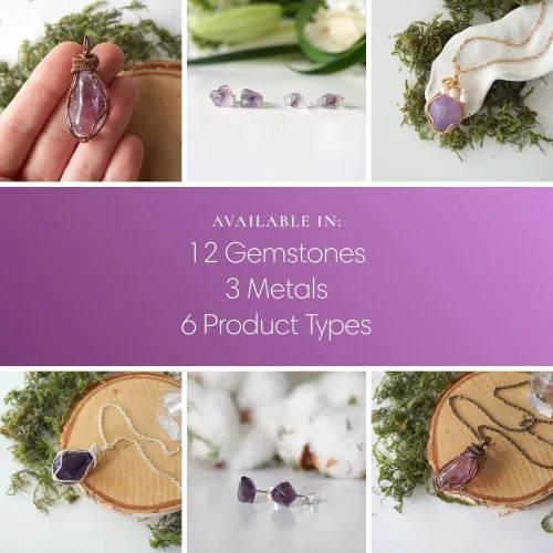 Vista 6 de Designs by Nature Gems – Collar con colgante, cadena chapada en oro de 18 pulgadas de 14 quilates