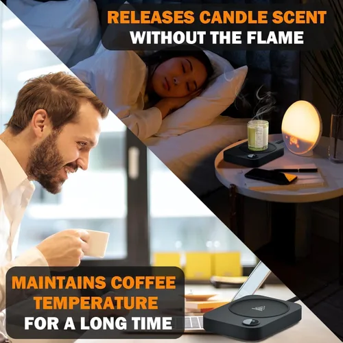 Vista 5 de Calentador de taza de café, calentador de café para escritorio con apagado automático y 3 ajustes de temperatura, calentador inteligente de taza