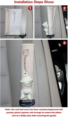 Vista 6 de Tianmei - Funda para cinturón de seguridad de coche con acolchonado en el hombro (2 unidades)
