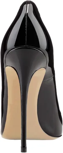 Vista 4 de COLETER Tacones altos y puntiagudos sexys para mujer, zapatos de tacón de charol de 4.72 pulgadas, zapatos de vestir de boda, lindos tacones