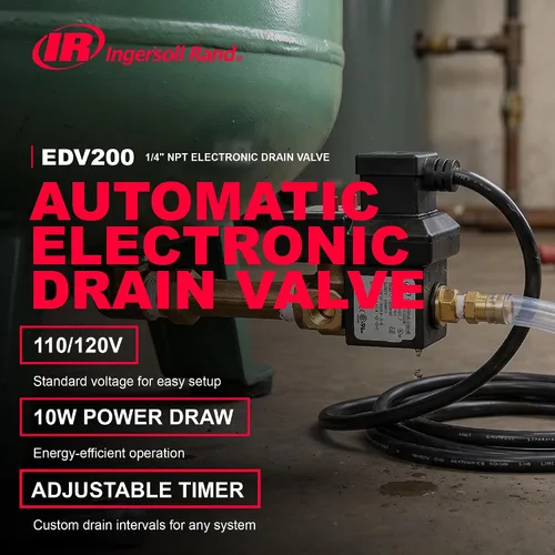 Vista 2 de Ingersoll Rand Edv200 1/4npt 110/120v Válvula de Drenaje Electrónica