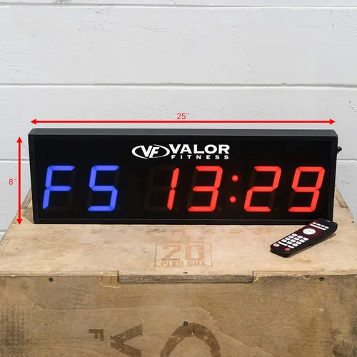 Vista 3 de Valor Fitness ST-24 Temporizador de entrenamiento digital con control remoto para entrenamiento de intervalos en gimnasios comerciales, de caja