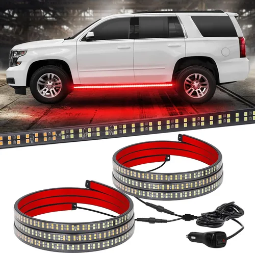 Vista 7 de XRIDONSEN - 2 luces estroboscópicas de 60 pulgadas para estribo, color ámbar, luces de emergencia 720 LED Exterior Flashing Warning Hazard Caution