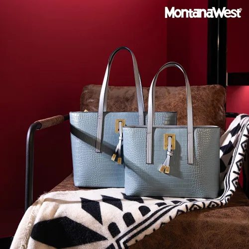 Vista 3 de Juego de bolso de mano para mujer, grande y mediano, 2 piezas, bolsa de hombro con funda