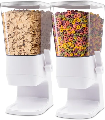 Vista 9 de Dispensador de cereales de 5L para encimera con tapas, contenedores de organización y almacenamiento para cocina y despensa, dispensador de arroz