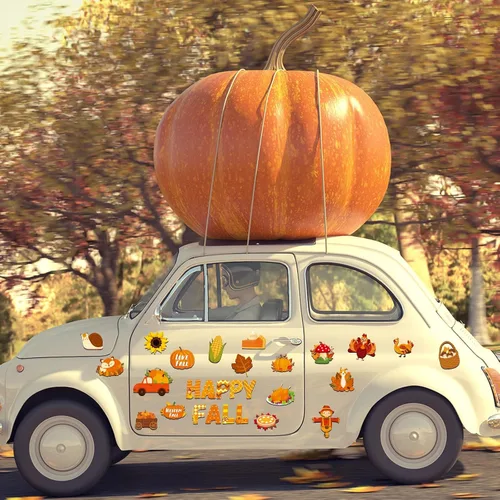 Vista 5 de 29 imanes de otoño para refrigerador, Día de Acción de Gracias, imán magnético para nevera, cosecha, otoño, decoración para buzón, casillero