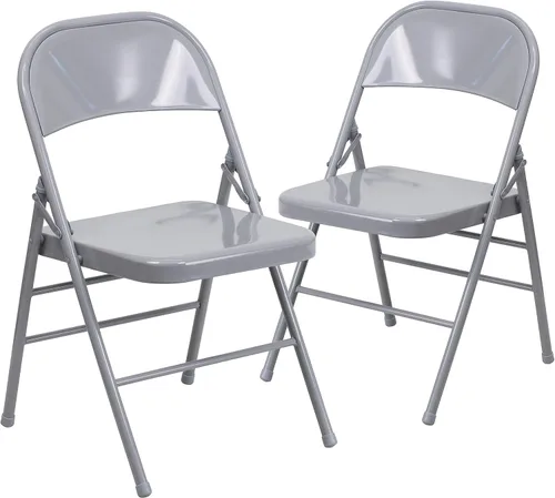 Vista 16 de Flash Furniture Serie Hércules Silla plegable de metal de triple soporte y doble bisagra - beige