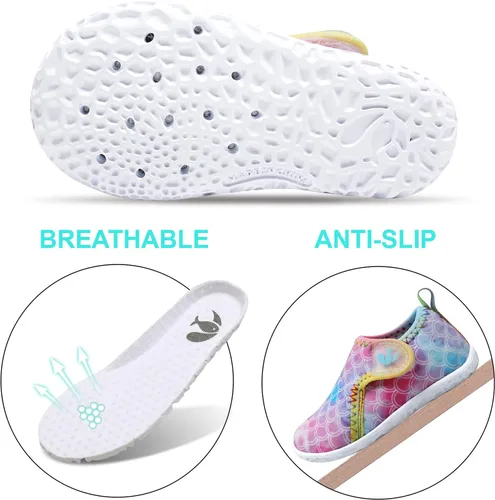 Vista 3 de FEETCITY - Zapatos deportivos acuáticos para bebés, niños y niñas, zapatos de agua de secado rápido para playa y piscina