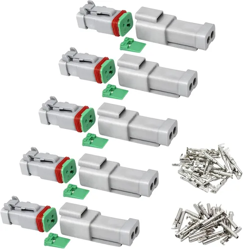 Vista 7 de Conector de 2 pines (kit de 6), conectores eléctricos automotrices de 18 AWG, conectores de cable impermeables, conectores eléctricos de 2 pines