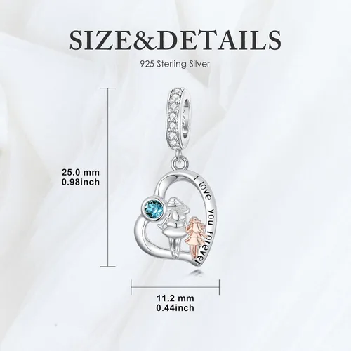 Vista 21 de PROESS Dije para padre, madre e hija, pulsera de plata de ley para pulseras, regalos de cumpleaños, día de San Valentín, para hija, madre, amante