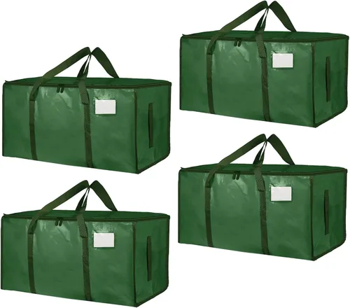 Vista 31 de Paquete de 4 bolsas de mudanza extra grandes y resistentes, bolsas de almacenamiento impermeables con asas y cremalleras, plegables para dormitorio
