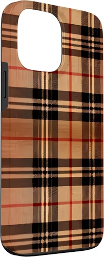 Vista 3 de Funda para iPhone 13 Pro Max marrón, azul marino, negro, naranja, a cuadros, Halloween, otoño, calabazas