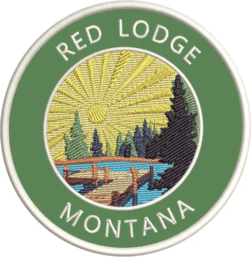 Vista 6 de Lake Dock - Red Lodge - Montana - Parche decorativo bordado de 3.5 pulgadas, para planchar o coser, para vacaciones, aventura, tema novedoso