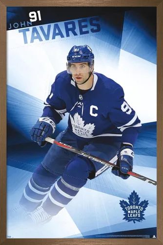 Vista 15 de Trends International NHL Toronto Maple Leafs - Póster de pared de John Tavares 19, 14.725 x 22.375 pulgadas, versión enmarcada de madera de granero