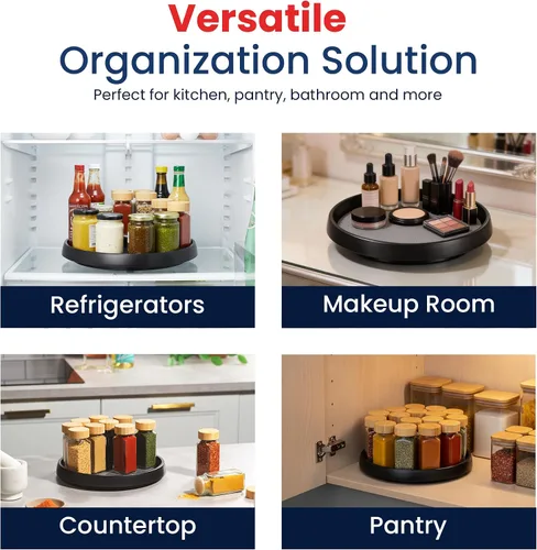 Vista 8 de Oizeir Lazy Susan de 10 pulgadas (juego de 4) – Plataforma giratoria antideslizante para gabinete para maximizar el almacenamiento y simplificar