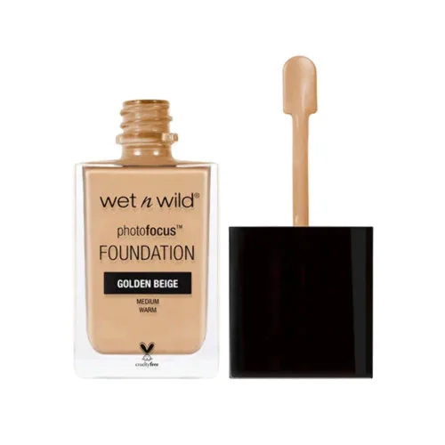 Vista 33 de wet n wild - Base líquida Photo Focus con acabado mate, vegana y libre de crueldad animal, color ámbar beige (Amber Beige)