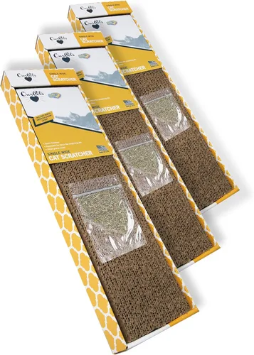 Vista 10 de Our Pets Rascador cósmico para gatos, hierba gatera cultivada en Norteamérica incluida, reversible para el doble de uso, 18.13 x 10.13 x 1.25