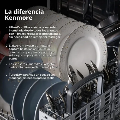 Vista 4 de Kenmore Lavavajillas empotradas de 24" - Negro