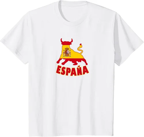 Vista 80 de Spain Espana with Bull and National Flag/Present T-Shirt Asphalt Grey