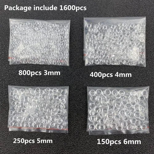 Vista 2 de 1600 piezas de gotas de rocío transparentes, gotas de rocío redondas, cuentas de resina de gotas de rocío transparentes para manualidades