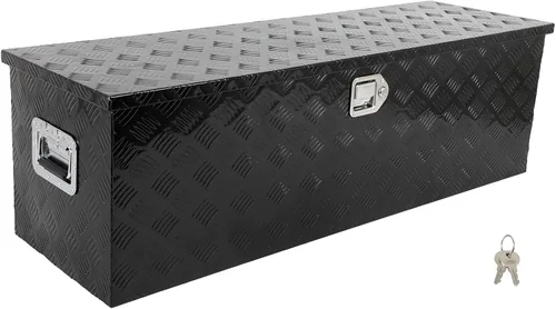 Vista 19 de SCITOO - Caja de herramientas de aluminio de 18 pulgadas de plata resistente para cama de camión, caja de herramientas para remolque de RV