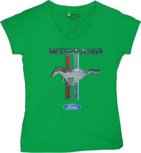 Vista 15 de Ford Mustang Classic - Camiseta con cuello en V para mujer GT Cobra Boss 302 Mach 1