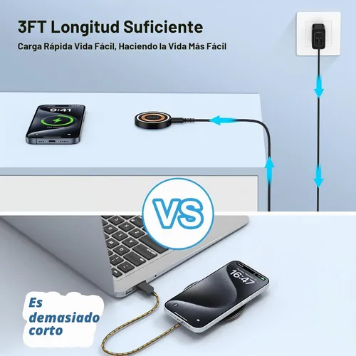 Vista 5 de Samsung - Cargador inalámbrico magnético para Galaxy S26 Z Fold Flip 8 7 6 Negro