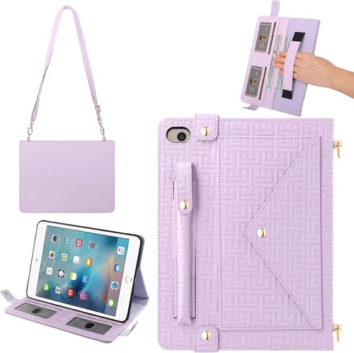 Vista 114 de Funda tipo bolso para iPad mini de 5ª/4ª/3ª/2ª/1ª generación de 7.9 pulgadas, Techcircle funda ligera tipo folio con soporte bandolera con billetera