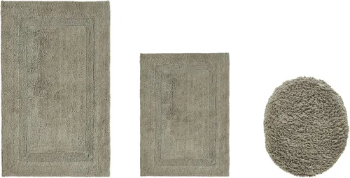 Vista 337 de Better Trends - Juego de 2 alfombras de baño 100% algodón, extra suaves, con borlas, de 17" x 24", alfombra de baño superabsorbente y reversible