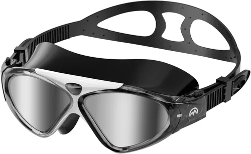 Vista 14 de OutdoorMaster Máscara de natación - Máscara de natación de visión amplia y gafas antivaho impermeable A-Negro