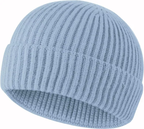 Vista 52 de ROYBENS Swag Wool Knit Cuff Short Fisherman Beanie for Men Women Winter Hat 1 albaricoque