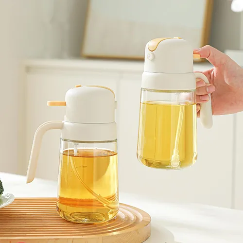 Vista 6 de Dispensador de aceite para cocina, pulverizador de aceite de oliva 2 en 1, dispensador de aceite de oliva para cocinar para freidora de aire