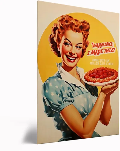 Vista 23 de Impresión retro de cocina – Divertido póster de los años 50, impresión retro de cocina, arte de pared de cocina feliz ama de casa, decoración retro