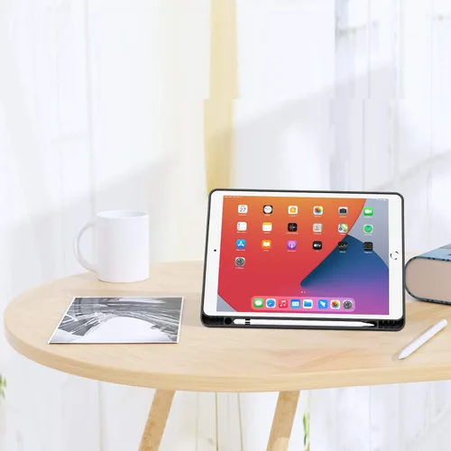 Vista 7 de Funda para iPad 8ª/7ª generación (2020/2019) iPad 10.2 pulgadas con soporte para lápices [encendido/apagado] funda protectora con soporte magnetico