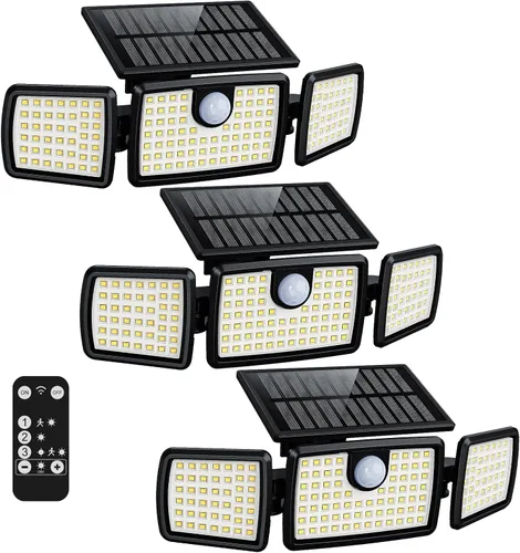 Vista 7 de MIHANI Luces Solares para Exteriores, Luces Solares con Sensor de Movimiento para Cubierta al Aire Libre con Alta Brillo, Panel Solar Integrado