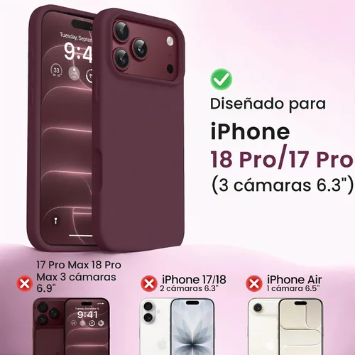 Vista 8 de GONEZ Funda para iPhone 18 Pro / 17 Pro, compatible con MagSafe borgoña (A-burgundy)