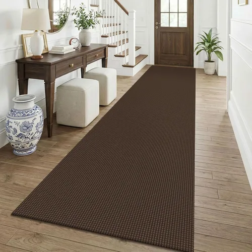 Vista 244 de KOZYFLY - Tapete para puerta de interior, lavable, pequeña, antideslizante, con respaldo de goma, felpudo de algodón para el hogar, color negro
