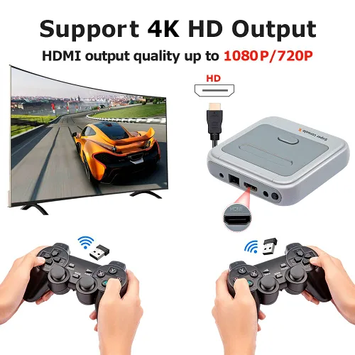 Vista 4 de Kinhank Super Console X Video Game Console Built in 41,000+ Games,with 2 Gamepads,Game Consoles for 4K TV Support HD Output, Support 5