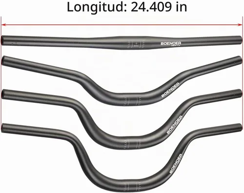 Vista 5 de Manillar elevado para bicicleta Boenoea 25.4/31.8mm Longitud 620mm, de aleación de aluminio, (50mm 90mm 120mm), Negro