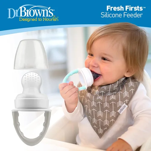 Vista 3 de Dr. Brown's Diseñado para nutrir, alimentador de silicona Fresh Firsts, gris, talla única