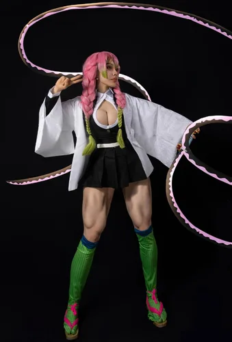 Vista 3 de Cosplay Costume Kanroji Mitsuri Anime Cosplay Costume Outfits Cape Christmas Halloween Uniform for Kids and Women