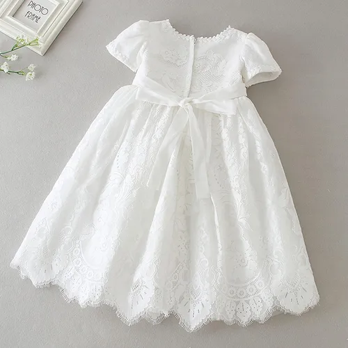 Vista 7 de Leideur - Vestidos largos para bautizo, color blanco