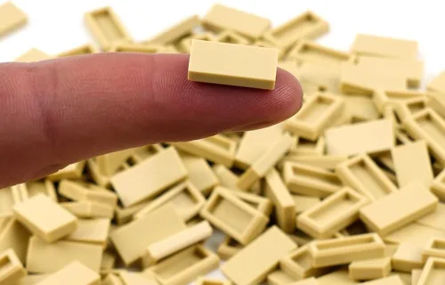 Vista 2 de Ladrillos Clásicos 1x2 Planos - 1000 piezas Partes y Piezas Básicas de Construcción de Bloques, Placas Lisas MOC Accesorios Lotes a Granel Beige