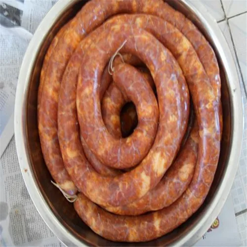 Vista 3 de Tubo seco de la cubierta de la salchicha del cerdo de las tripas comestibles del colágeno para la máquina del fabricante de la salchicha, 14m28m m
